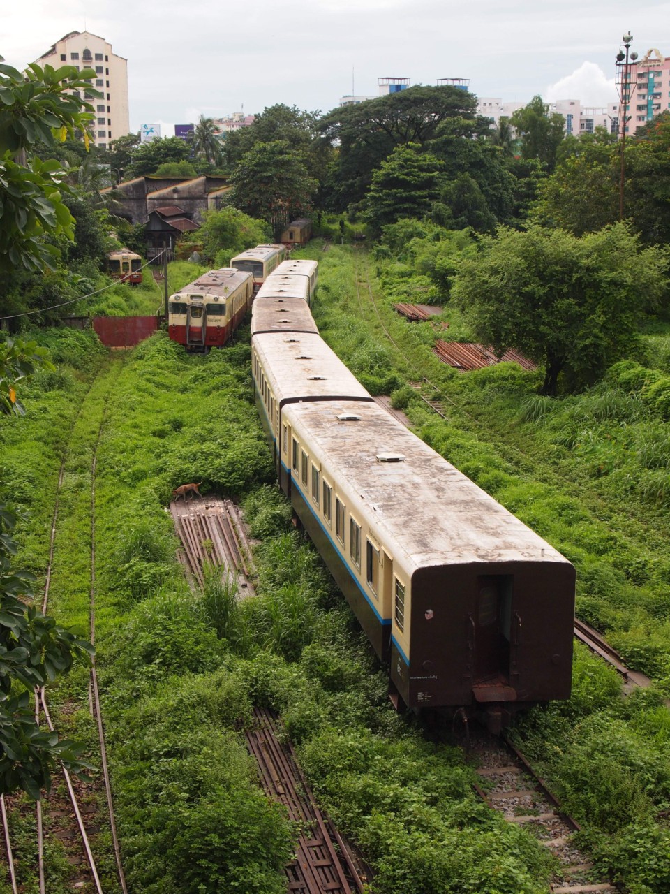 Der Circle-Train fährt einmal in drei Stunden um Yangon und ein Ticket kostete ca. 17 Cent pro Person.