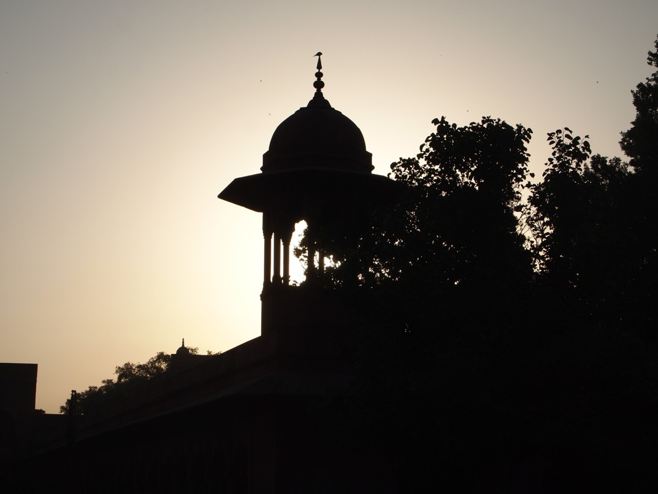 Sonnenaufgang im Vorgarten des Taj Mahal