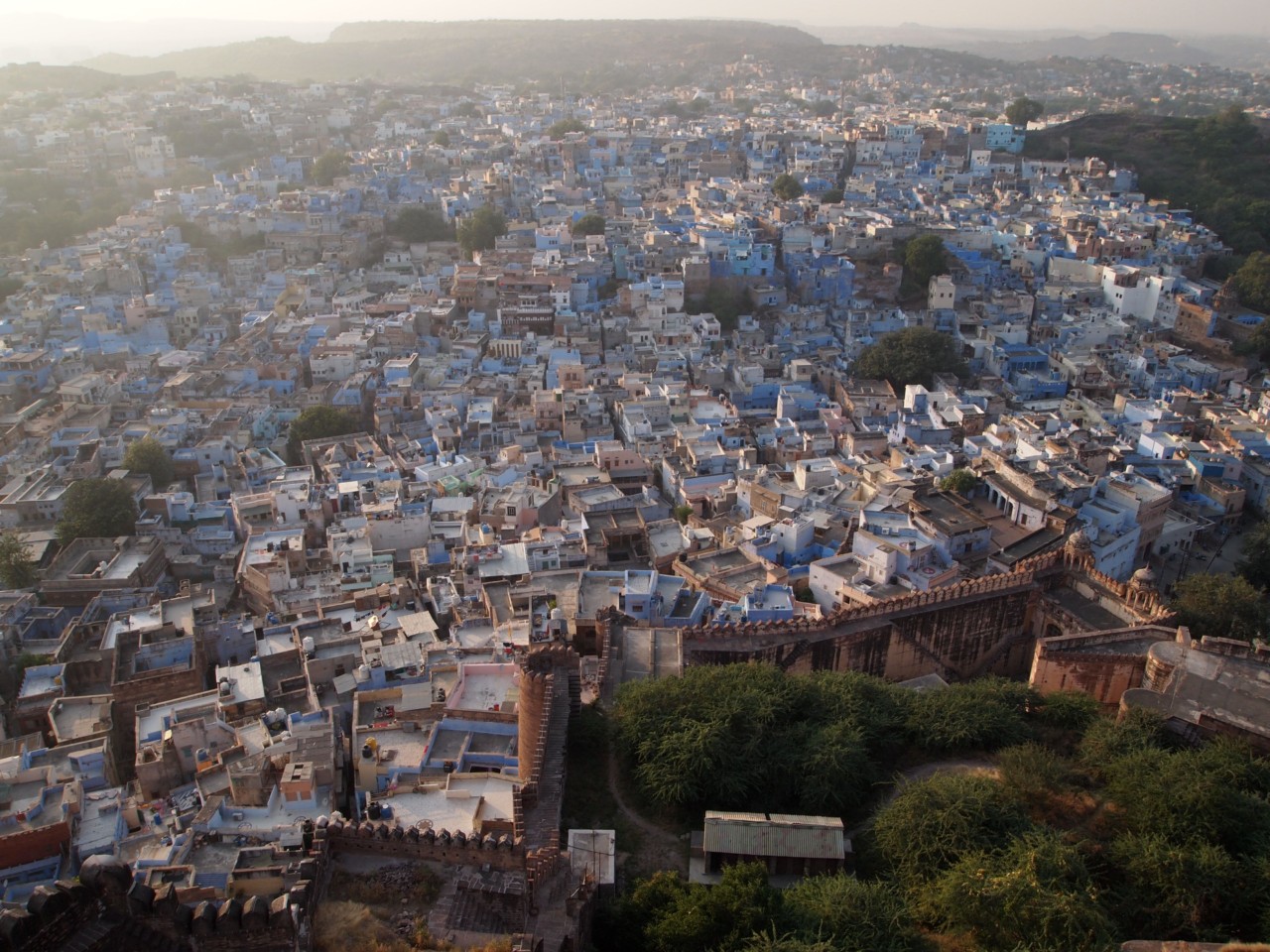 Jodhpur, die blaue Stadt von oben.